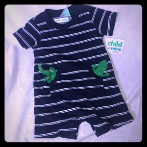 Carter’s Child of Mine Striped Onesie with Lizard